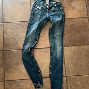 True Religion Womens Skinny Jeans - Blue Wash